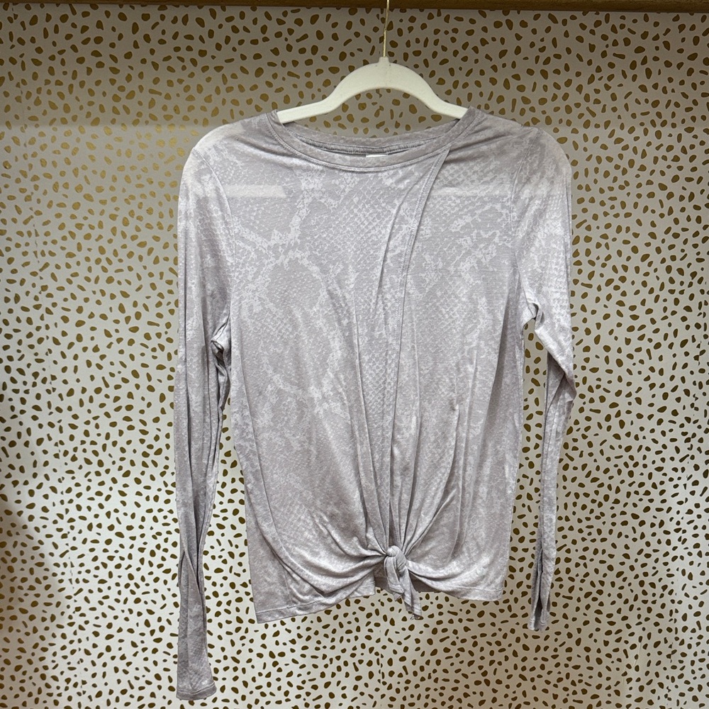 JoyLab Light Purple Gray Long Sleeve Top with Knot